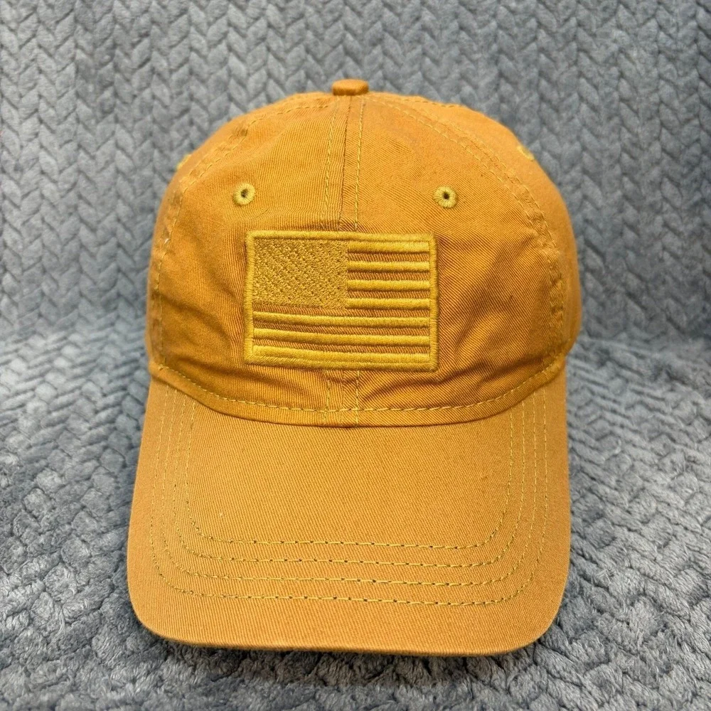 Academy Sports Outdoors Mustard Yellow American Flag Embroidered Baseball Hat